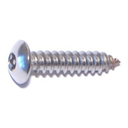 MIDWEST FASTENER Sheet Metal Screw, #8 x 3/4 in, 18-8 Stainless Steel Button Head Torx Drive, 15 PK 77727